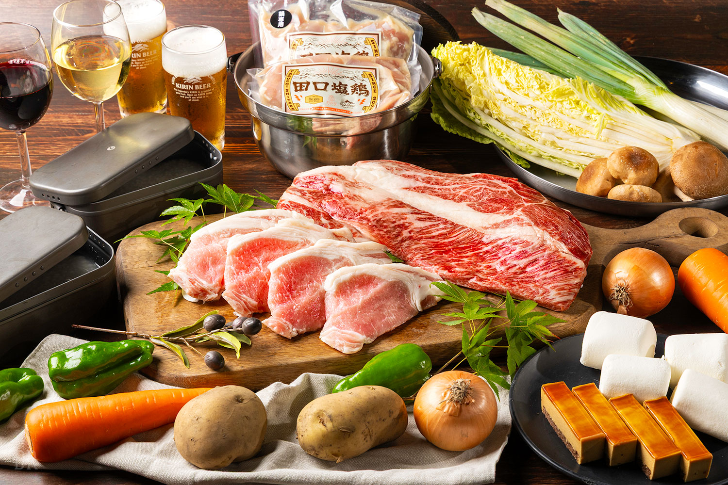 Three kinds of local brand meats including Dando beef shoulder loin 01